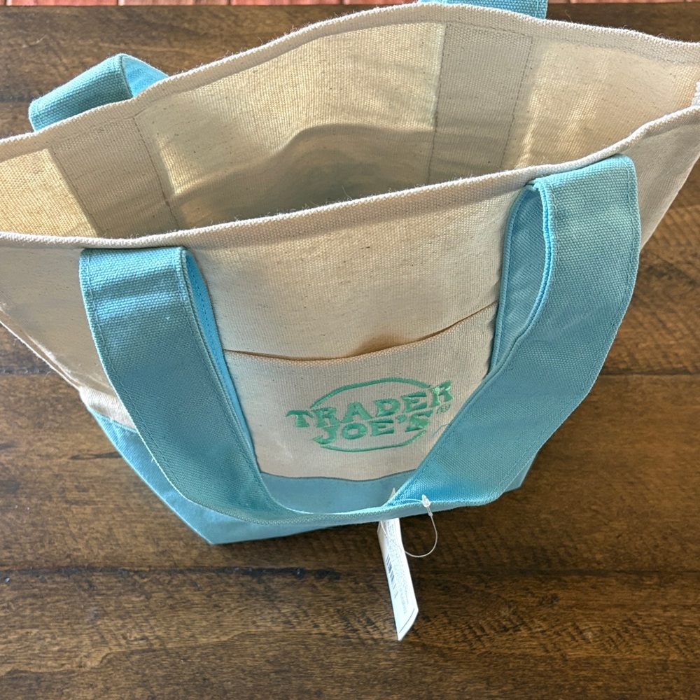 Trader Joe’s Designer Mini Pastel Canvas Tote Bag in Light Blue